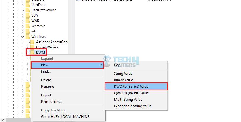 Create DWORD Value