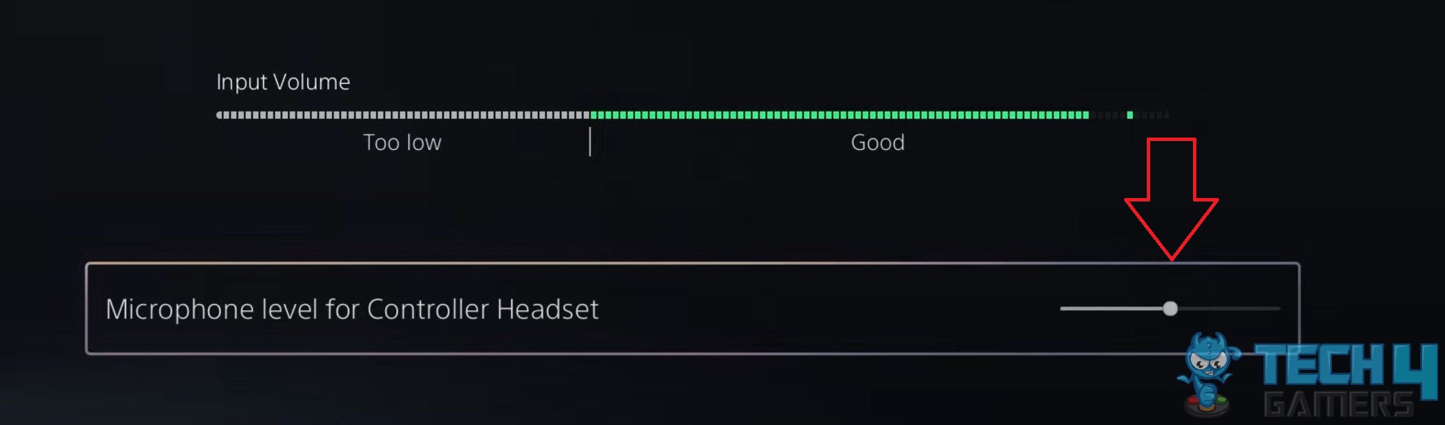 Microphone level slider PS5