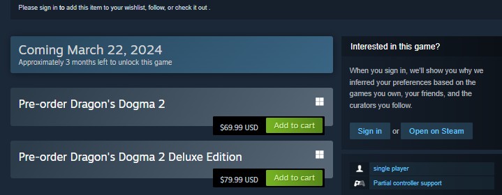 Dragon’s Dogma 2 Price