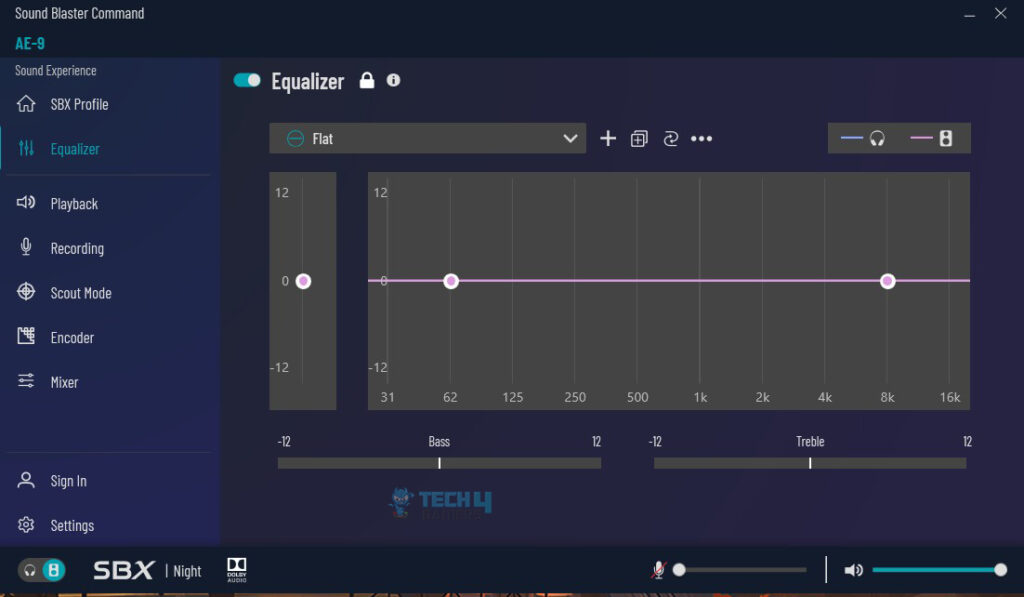 Sound Blaster Command - Equalizer Tab (Image By Tech4Gamers)