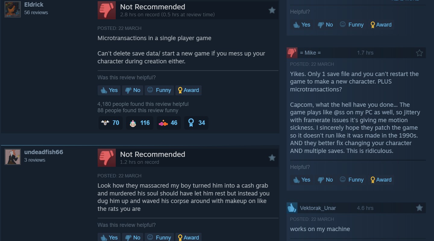 Dragon's Dogma 2 Negative Reviews