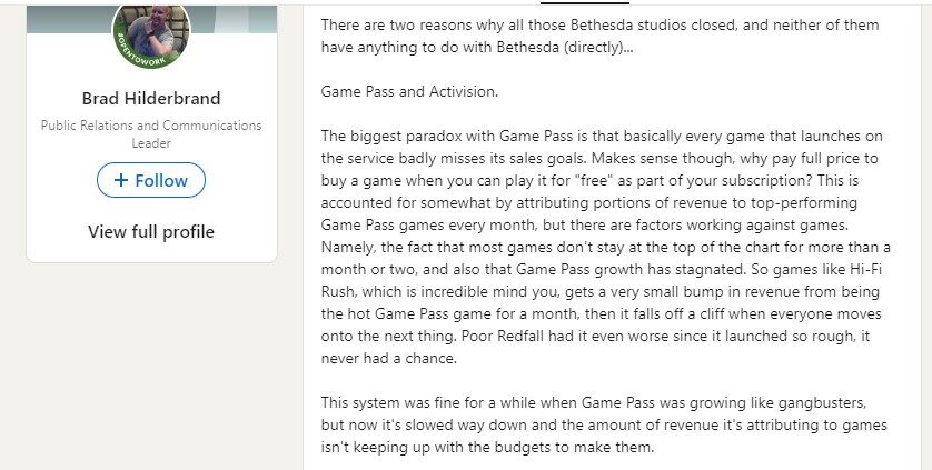 Microsoft Exec Blames Game Pass