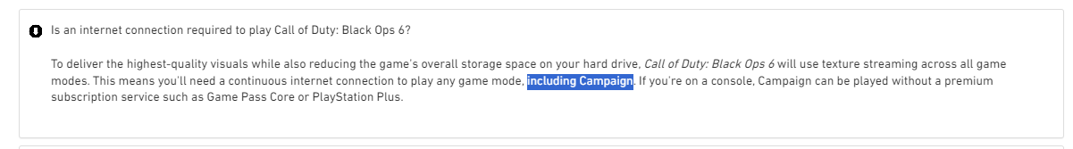 Black Ops 6 Internet Required for Campaign