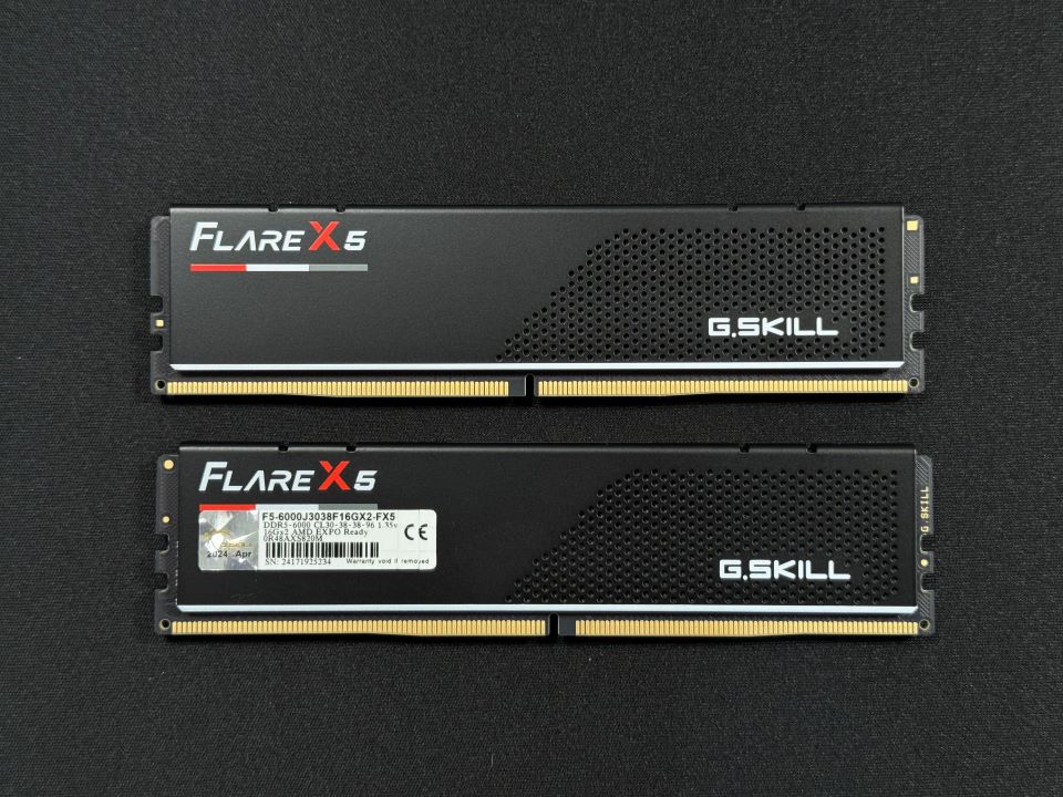 G.SKILL Flare X5 DDR5 2x 16GB @6000 CL30 (AMD EXPO) Front and Back Design